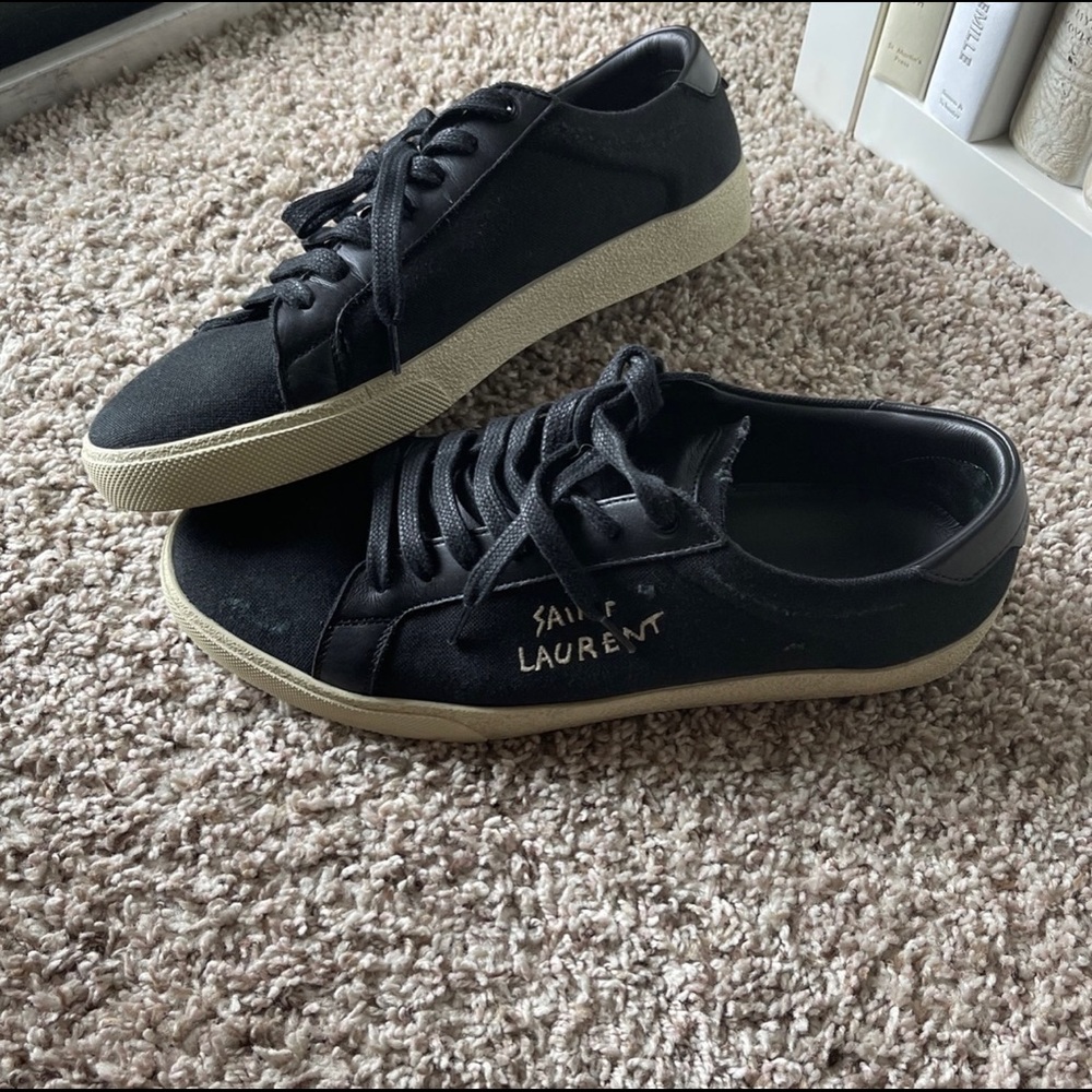 SAINT LAURENT SL06 COURT CANVAS SIGNATURE SNEAKER